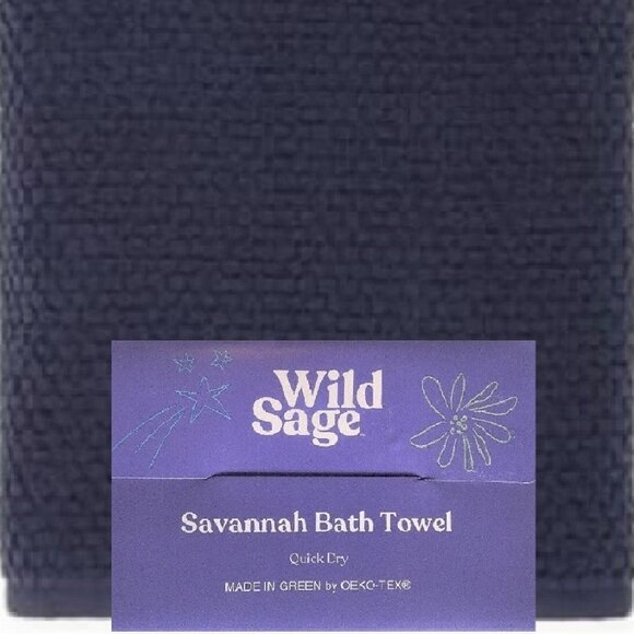 GR8 for DAD 3 Wild Sage Savannah QuickDry 90% Cotton BATH Towels DARK BLUE color - Picture 3 of 7